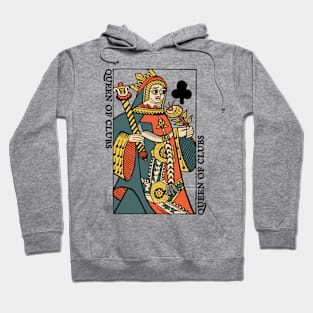 Antique Character of Playing Card Queen of Clubs Hoodie